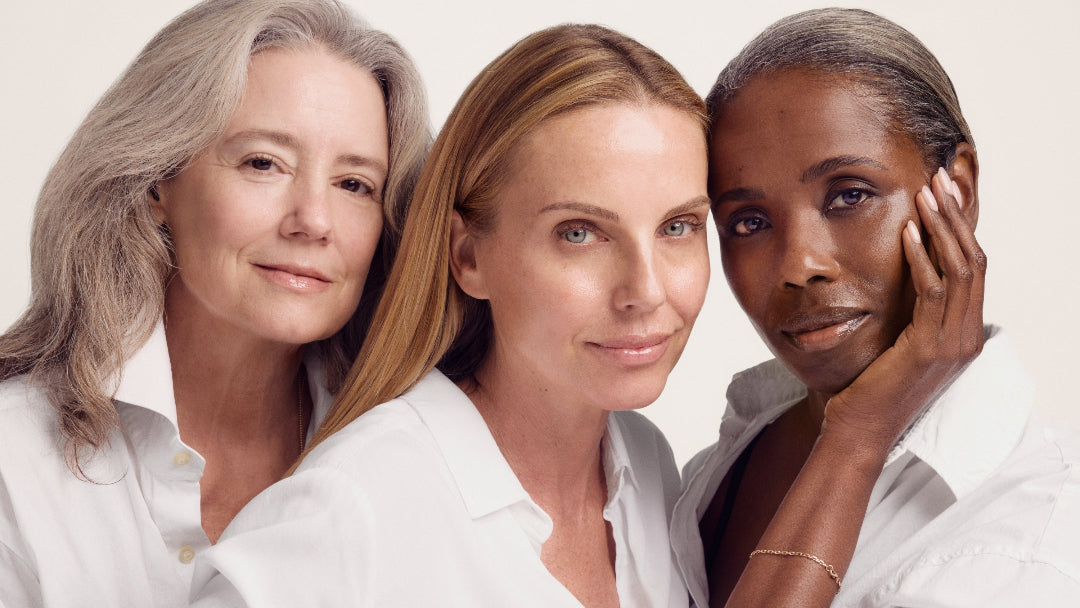 Three women with glowing skin wearing Sonsie